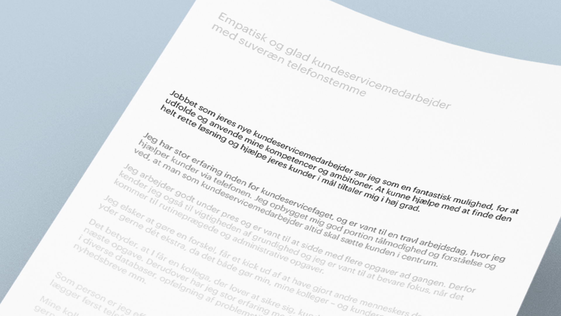 den gode ansøgning rubrik